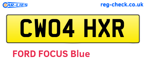 CW04HXR are the vehicle registration plates.