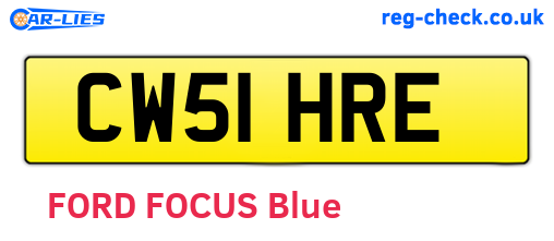 CW51HRE are the vehicle registration plates.