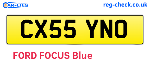 CX55YNO are the vehicle registration plates.