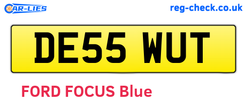 DE55WUT are the vehicle registration plates.