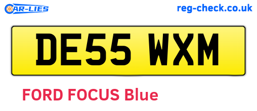 DE55WXM are the vehicle registration plates.