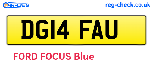 DG14FAU are the vehicle registration plates.