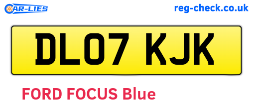 DL07KJK are the vehicle registration plates.