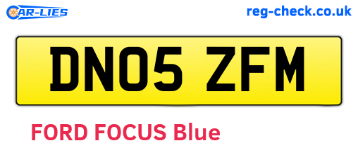 DN05ZFM are the vehicle registration plates.