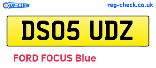 DS05UDZ are the vehicle registration plates.