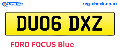 DU06DXZ are the vehicle registration plates.