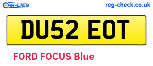 DU52EOT are the vehicle registration plates.