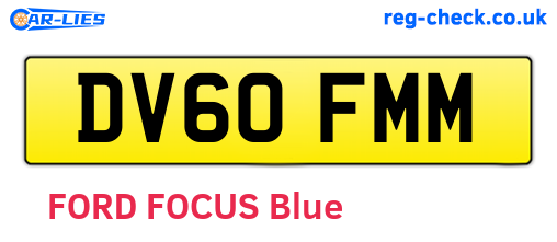 DV60FMM are the vehicle registration plates.