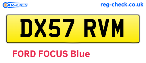 DX57RVM are the vehicle registration plates.