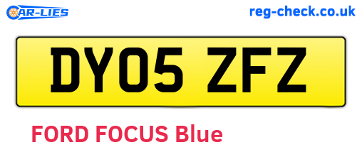 DY05ZFZ are the vehicle registration plates.
