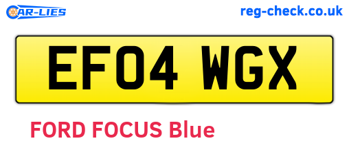 EF04WGX are the vehicle registration plates.