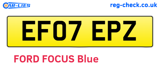 EF07EPZ are the vehicle registration plates.