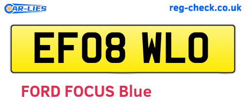 EF08WLO are the vehicle registration plates.