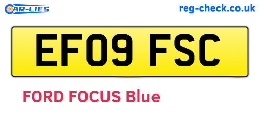EF09FSC are the vehicle registration plates.