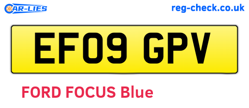 EF09GPV are the vehicle registration plates.