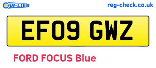 EF09GWZ are the vehicle registration plates.