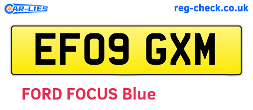 EF09GXM are the vehicle registration plates.
