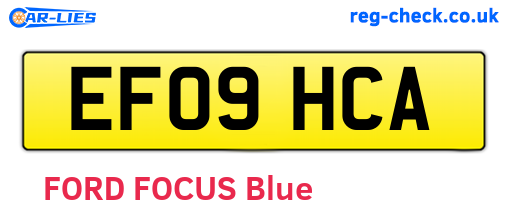 EF09HCA are the vehicle registration plates.