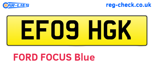 EF09HGK are the vehicle registration plates.