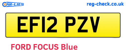 EF12PZV are the vehicle registration plates.