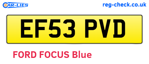 EF53PVD are the vehicle registration plates.