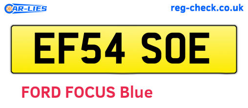 EF54SOE are the vehicle registration plates.