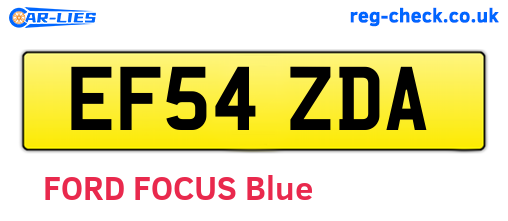 EF54ZDA are the vehicle registration plates.