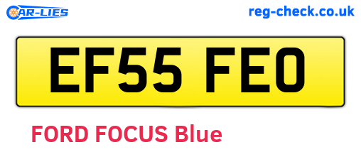 EF55FEO are the vehicle registration plates.