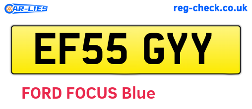 EF55GYY are the vehicle registration plates.