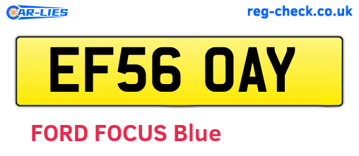 EF56OAY are the vehicle registration plates.