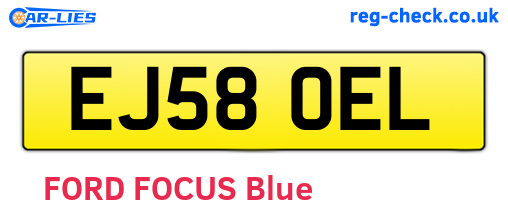 EJ58OEL are the vehicle registration plates.
