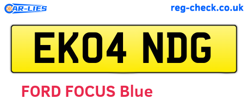 EK04NDG are the vehicle registration plates.