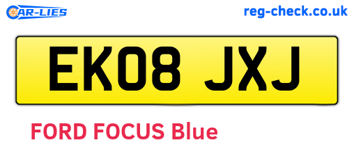 EK08JXJ are the vehicle registration plates.
