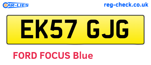 EK57GJG are the vehicle registration plates.