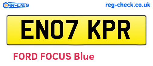 EN07KPR are the vehicle registration plates.