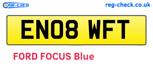 EN08WFT are the vehicle registration plates.