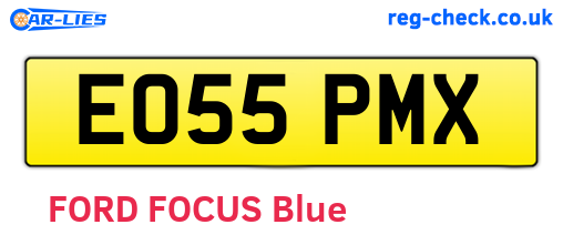 EO55PMX are the vehicle registration plates.