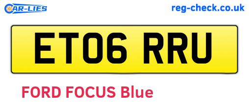 ET06RRU are the vehicle registration plates.