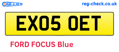 EX05OET are the vehicle registration plates.