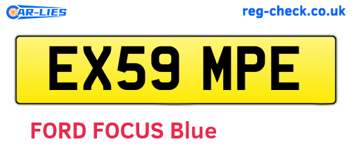 EX59MPE are the vehicle registration plates.