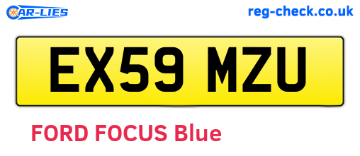 EX59MZU are the vehicle registration plates.