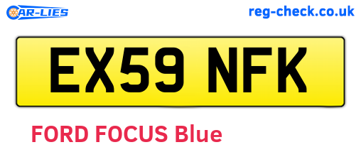 EX59NFK are the vehicle registration plates.