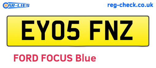 EY05FNZ are the vehicle registration plates.