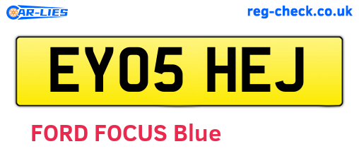 EY05HEJ are the vehicle registration plates.