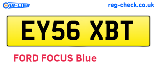 EY56XBT are the vehicle registration plates.