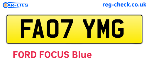 FA07YMG are the vehicle registration plates.
