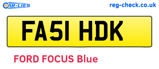 FA51HDK are the vehicle registration plates.