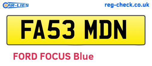 FA53MDN are the vehicle registration plates.
