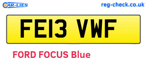 FE13VWF are the vehicle registration plates.