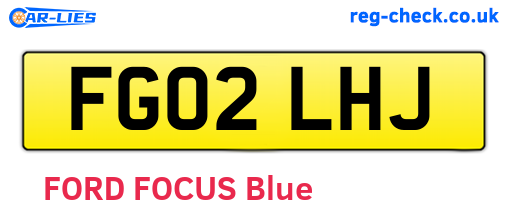 FG02LHJ are the vehicle registration plates.